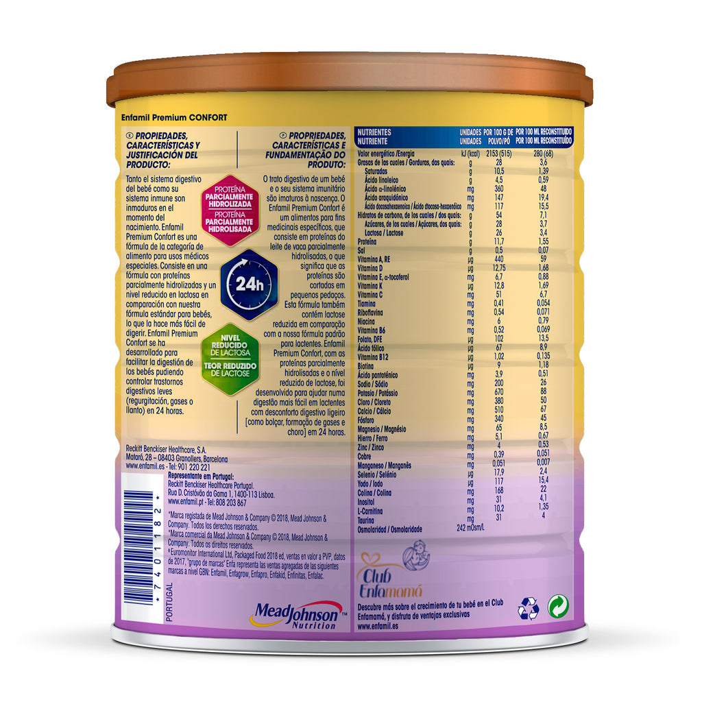 Nan Confort Total Leche Especial Para Bebés Con Trastornos Digestivos Leves  - 800 g, 3 Unidades : : Alimentación y bebidas